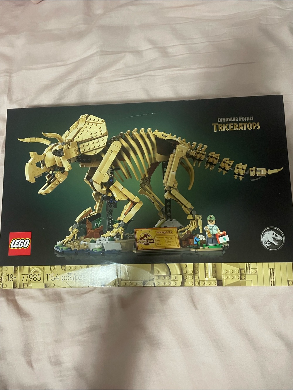 LEGO Triceratops Fossil Display - Tan and Black